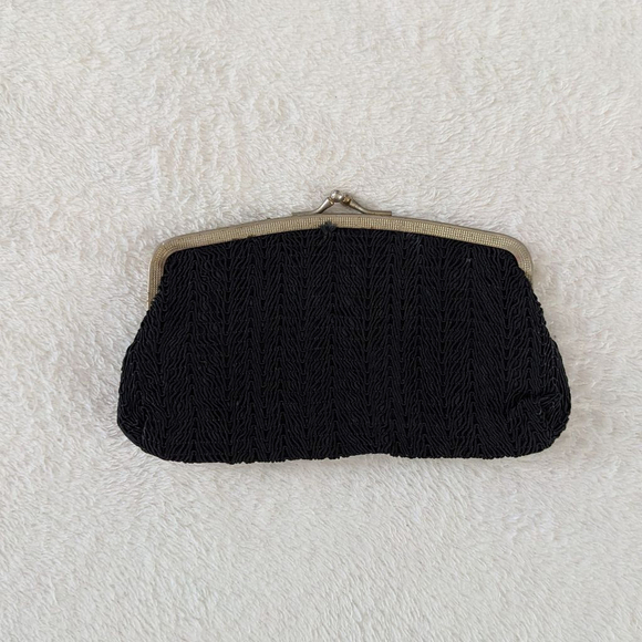 Vintage Black Woven Clutch Purse - Picture 5 of 9